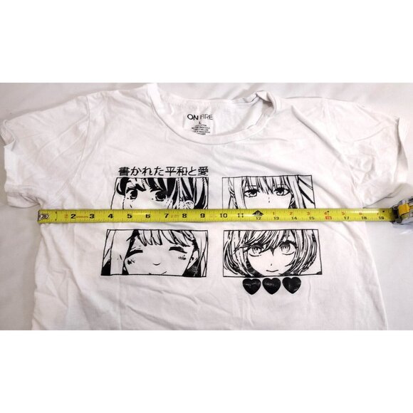 Anime Crop Tees Osaka On Fire lot of 2 (Two) White Graphic Tees Large - Picture 5 of 8